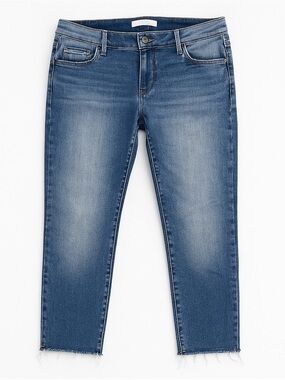 Torrid Size 14 Boyfriend Jeans Distressed Raw Hem Stretch Denim Blue